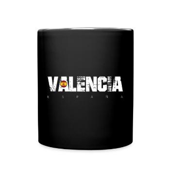 Valencia España Bold Typography - Full Colour Mug - black - Front