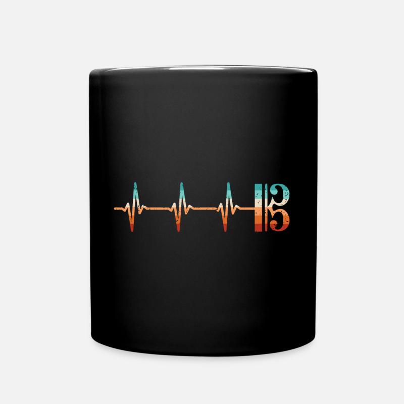 Bratschenschlüssel Herzschlag Viola Bratsche - Tasse einfarbig - Schwarz