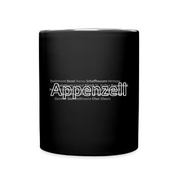 Schweizer Städte Appenzell - Tasse einfarbig - Schwarz - Vorne