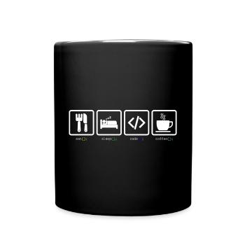 Mangez du café Sleep Code - Mug uni - noir - Devant