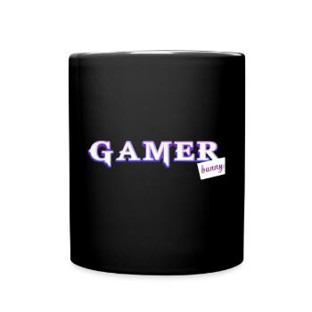 Jeder gamer braucht sein bunny! - Tasse einfarbig - Schwarz - Vorne