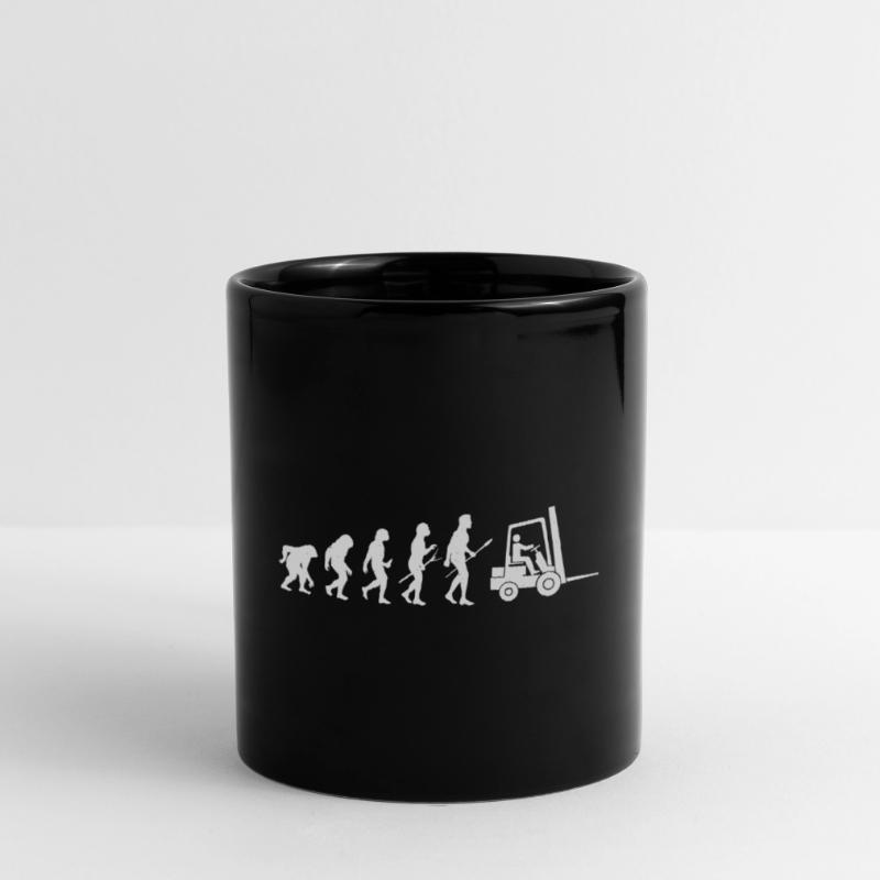 Gabelstapler-Evolution Tasse einfarbig