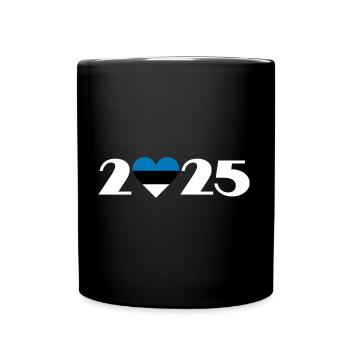 I love Estland 2025, Reise nach Estland 2025 - Tasse einfarbig - Schwarz - Vorne