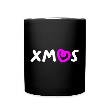 Xmas Herz Christmas Weihnachten Advent Santa - Tasse einfarbig - Schwarz - Vorne