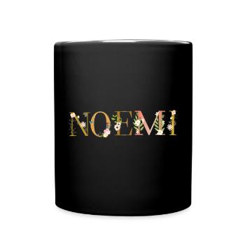 NOEMI name decorated with flowers - Full Colour Mug - black - Front