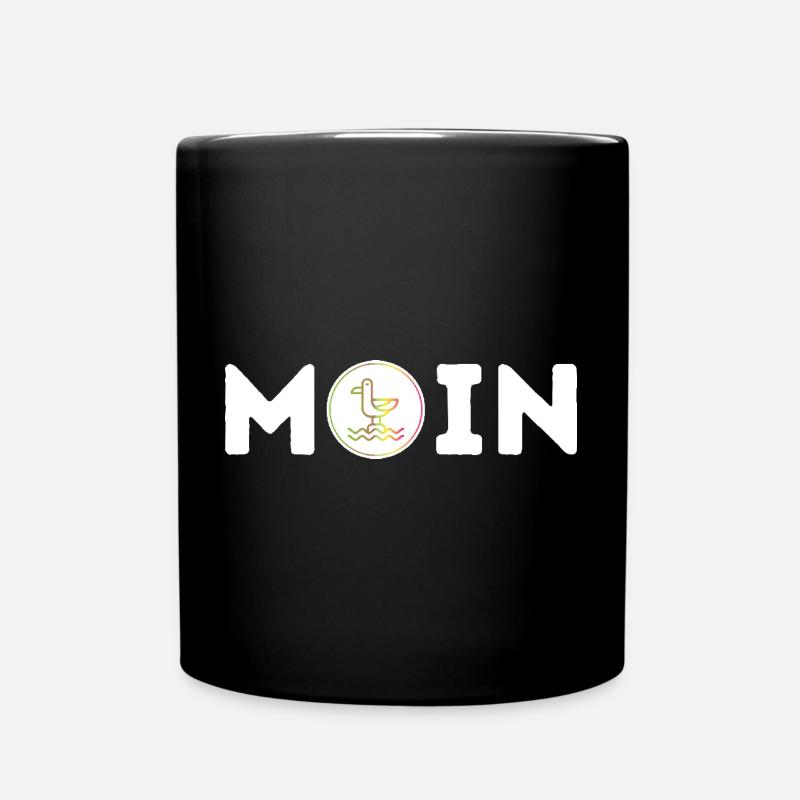 Moin mit Möwe S/W - Tasse einfarbig - Schwarz