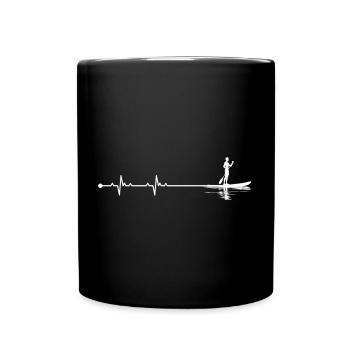 Camping Heartbeat Line Art - Full Colour Mug - black - Front