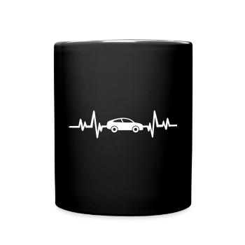 Heartbeat car - Tasse einfarbig - Schwarz - Vorne