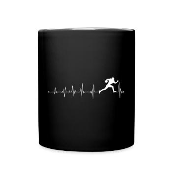 Conception de silhouette de course à pied de cœur - Mug uni - noir - Devant