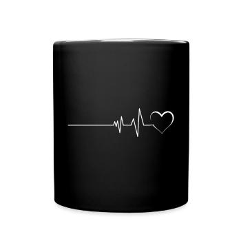 Grafik der Heartbeat-Abstammung - Tasse einfarbig - Schwarz - Vorne