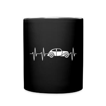Classic Car Heartbeat - Car Classic with Pulse - Full Colour Mug - black - Front