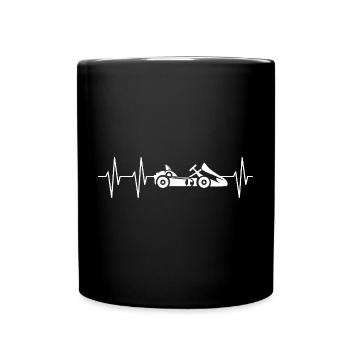 Gokart Heartbeat - Racing Driver's Pulse - Full Colour Mug - black - Front