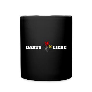 Darts ist Liebe - Tasse einfarbig - Schwarz - Vorne