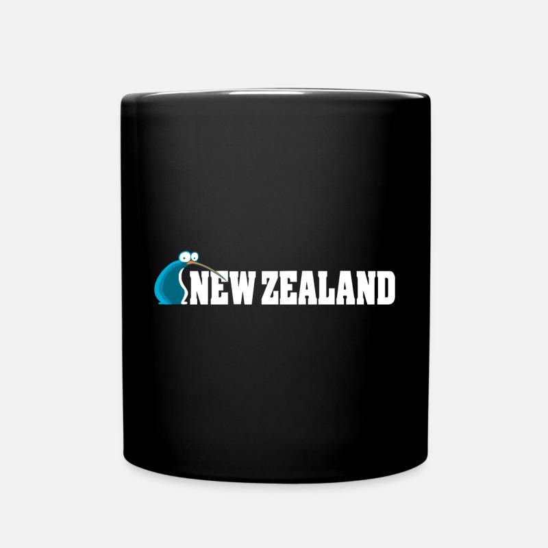 Kiwi-Vogel-Karikatur Neuseeland - Tasse einfarbig - Schwarz