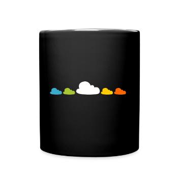 bunte Wolken - Tasse einfarbig - Schwarz - Vorne
