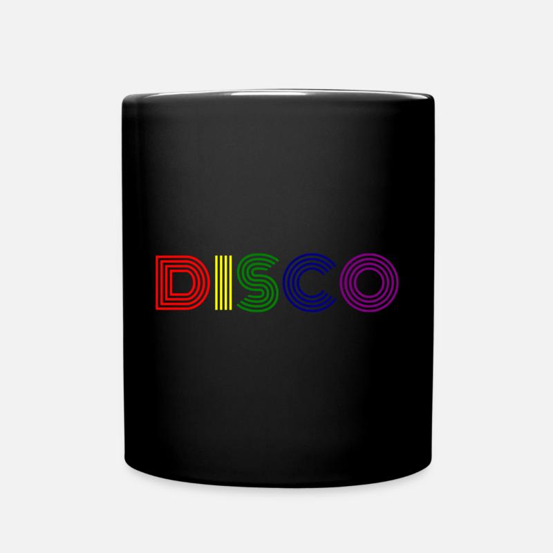 Disco Neon Stripes Rétro - Mug uni - noir