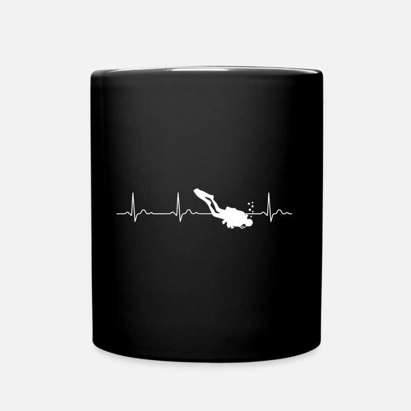 Tauchen Herzschlag Taucher Herz Liebe Geschenk - Tasse einfarbig - Schwarz