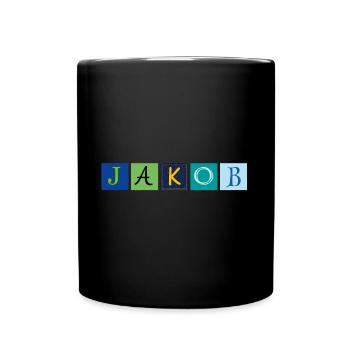 Jakob Name Letters - Full Colour Mug - black - Front