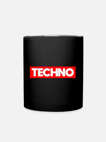Techno - techno music icon - Full Colour Mug - black