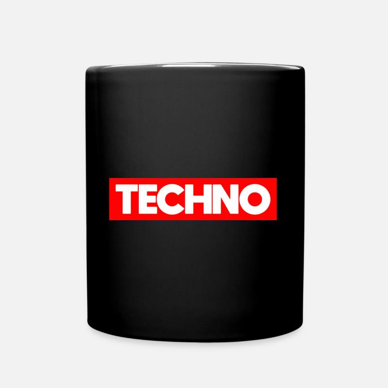 Techno - techno music icon - Full Colour Mug - black