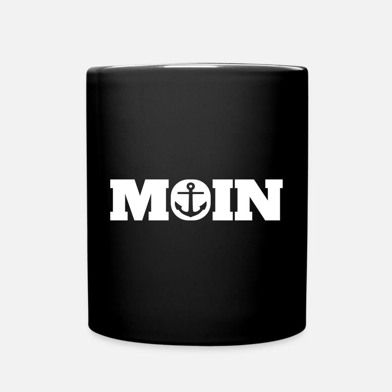Moin mit Anker (D.I.Y.) - Tasse einfarbig - Schwarz
