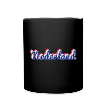 Nederland Script Flagfarben - Tasse einfarbig - Schwarz - Vorne