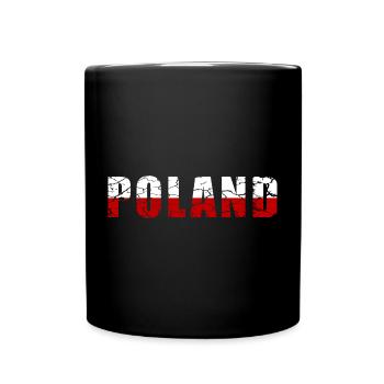 Poland Design im Grungestyle - Tasse einfarbig - Schwarz - Vorne