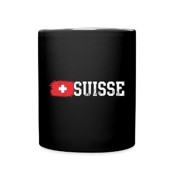 Swiss Flag Bold Suisse Emblem - Full Colour Mug - black - Front