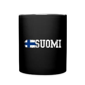 Typographie du drapeau de la Croix de Suomi - Mug uni - noir - Devant