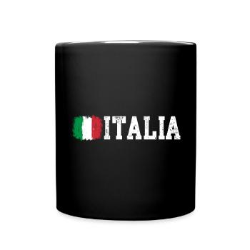 Italienische Flagge - Tasse einfarbig - Schwarz - Vorne