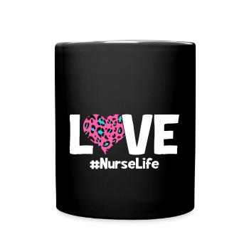 Krankenschwester Nurse Life - Tasse einfarbig - Schwarz - Vorne