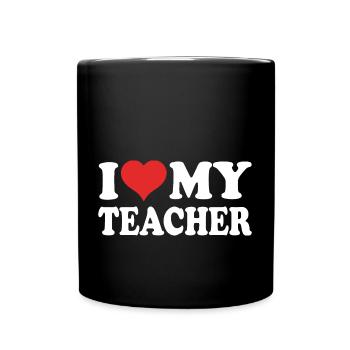 Ich liebe meine Lehrer - Tasse einfarbig - Schwarz - Vorne