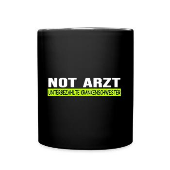 krankenschwester intensivpflege notaufnahme nurse - Tasse einfarbig - Schwarz - Vorne