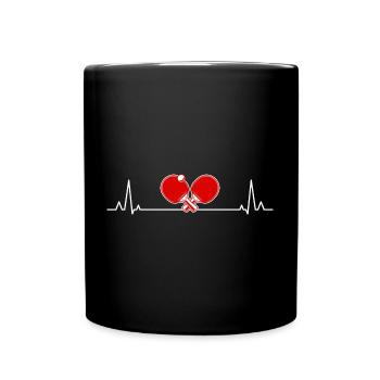 Ping Pong Master Table Tennis Paddle Heartbeat - Full Colour Mug - black - Front