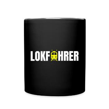 Lokführer Design - Tasse einfarbig - Schwarz - Vorne