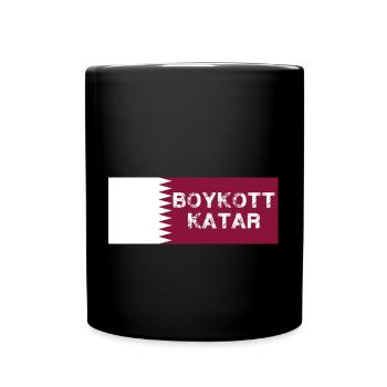 Boycott Qatar, Qatar, Flag, World Cup - Full Colour Mug - black - Front