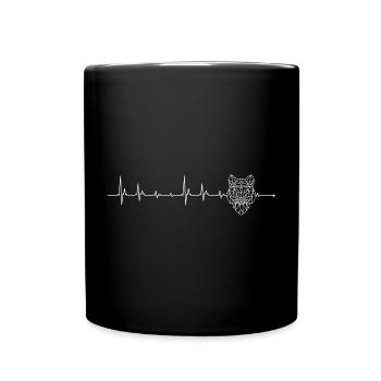 Pouls ECG géométrique de loup - Mug uni - noir - Devant