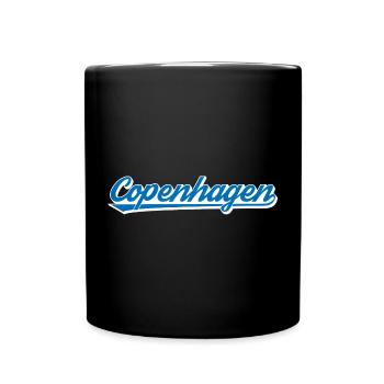 Copenhagen Lettering Blue-White Graphic - Full Colour Mug - black - Front