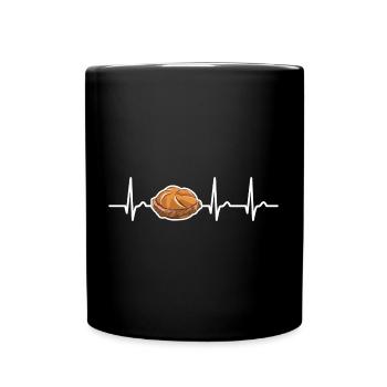 Leberkas Semmel EKG - Leberkäse Fleischkäse - Tasse einfarbig - Schwarz - Vorne
