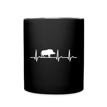 Courbe ECG - courbe cardiaque - pouls - sanglier - nature - Mug uni - noir - Devant