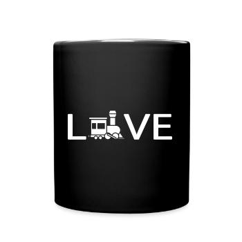 Eisenbahner Lokomotive Eisenbahn Dampflok - Tasse einfarbig - Schwarz - Vorne