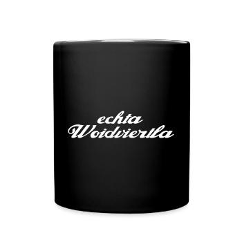 echta woidviertla - echter Waldviertler - Tasse einfarbig - Schwarz - Vorne