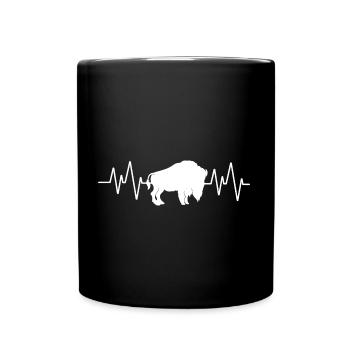 Bison Herzschlag Büffel Buffalo Nationalpark Rind - Tasse einfarbig - Schwarz - Vorne