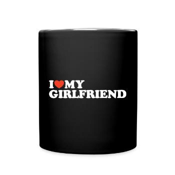 J’aime ma chemise coeur de copine - Mug uni - noir - Devant