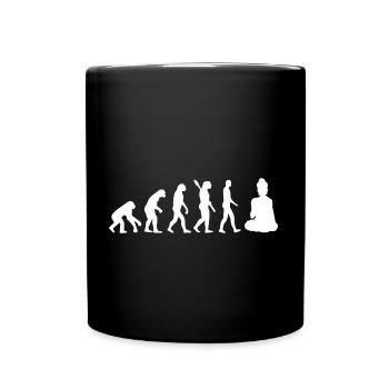 Buddha Yoga Evolution Hinduismus Meditation Spirit - Tasse einfarbig - Schwarz - Vorne