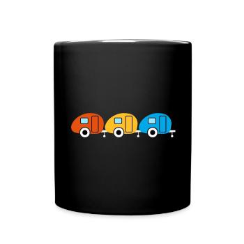 Caravan Three Trio Camping Caravan Van Life Retro - Full Colour Mug - black - Front