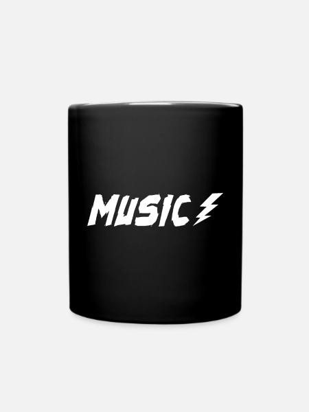 Music with bolt - Full Colour Mug - black