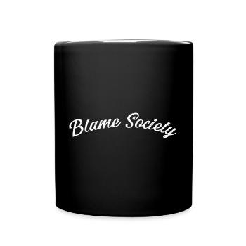 Blame Society Retro Anti-Social Statement - Tasse einfarbig - Schwarz - Vorne
