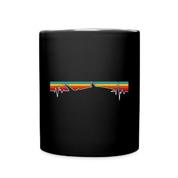 Retro Sunset Wolf Pulse - Full Colour Mug - black - Front