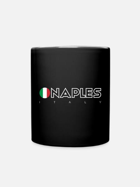 Typographie du cercle du drapeau de Naples - Mug uni - noir